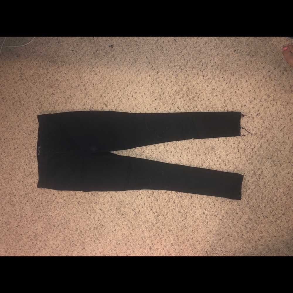 Abercrombie button fly ripped knee denim